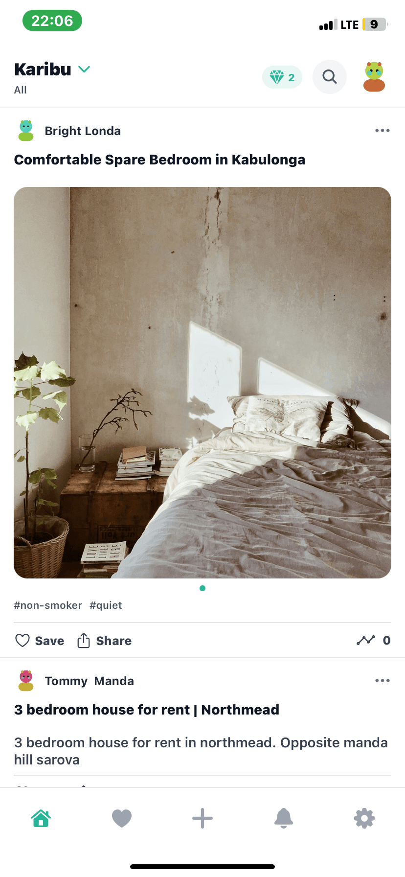 Karibu mobile feed view